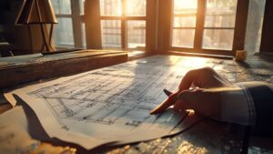 ADU Cost Calculator blueprint and financial planning for construction expenses.