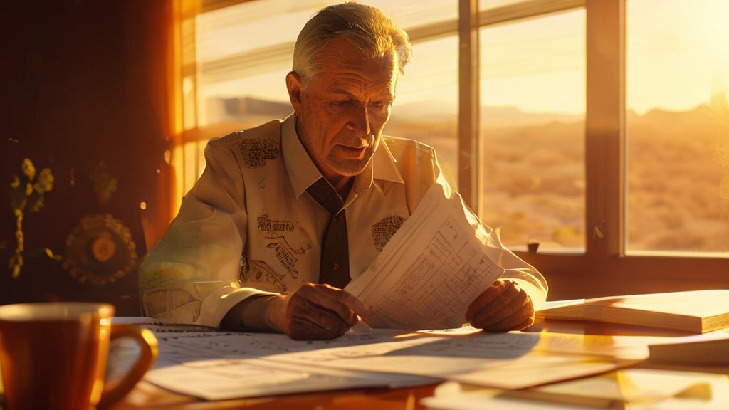 Arizona public employee reviewing ASRS retirement plan documents in sunlit office