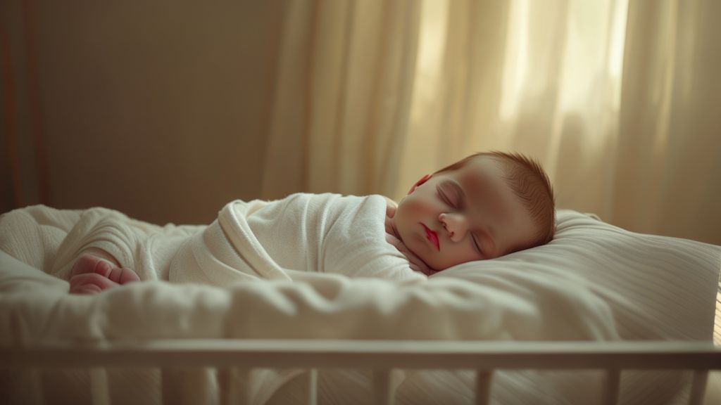 Newborn baby sleeping in a minimalist nursery, representing baby age tracking and milestones.