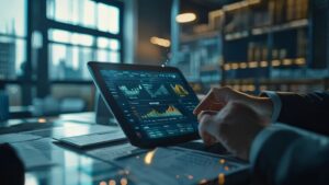 Analyst using Coal Cost Calculator for mining budgeting on tablet