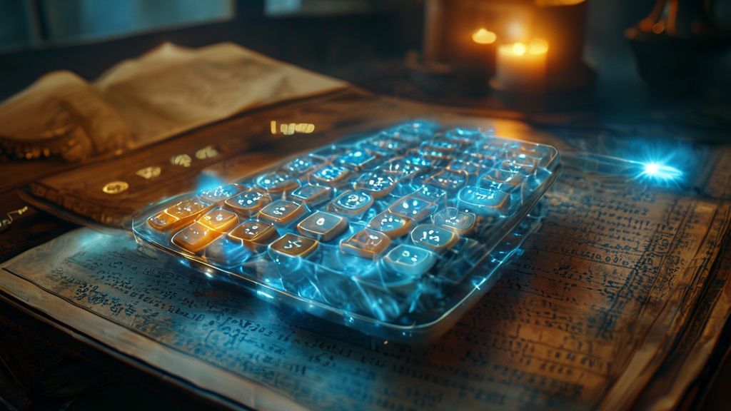 Holographic destiny matrix calculator with ancient numerology manuscript