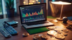 Mini Golf Revenue Calculator financial forecast tools on desk