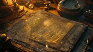 Ancient numerology manuscript with glowing golden calculator revealing hidden destiny and life path numbers