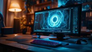 Minecraft nether highway calculator interface on gaming monitor with mathematical route diagrams