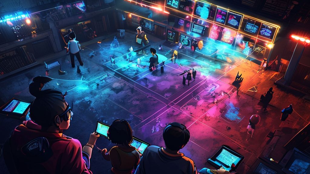 Competitive Pokemon trainers analyzing team weaknesses via digital interface