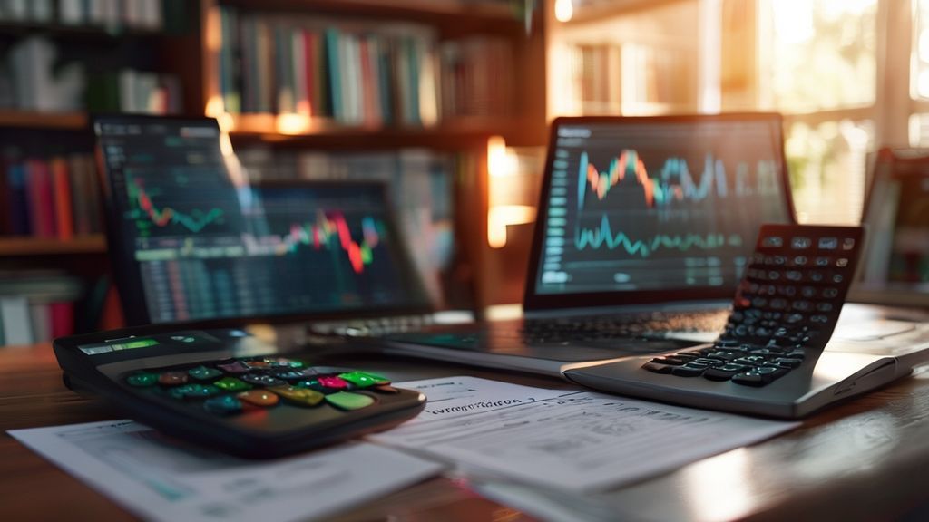 Financial dashboard with cost basis calculator tracking stock performance