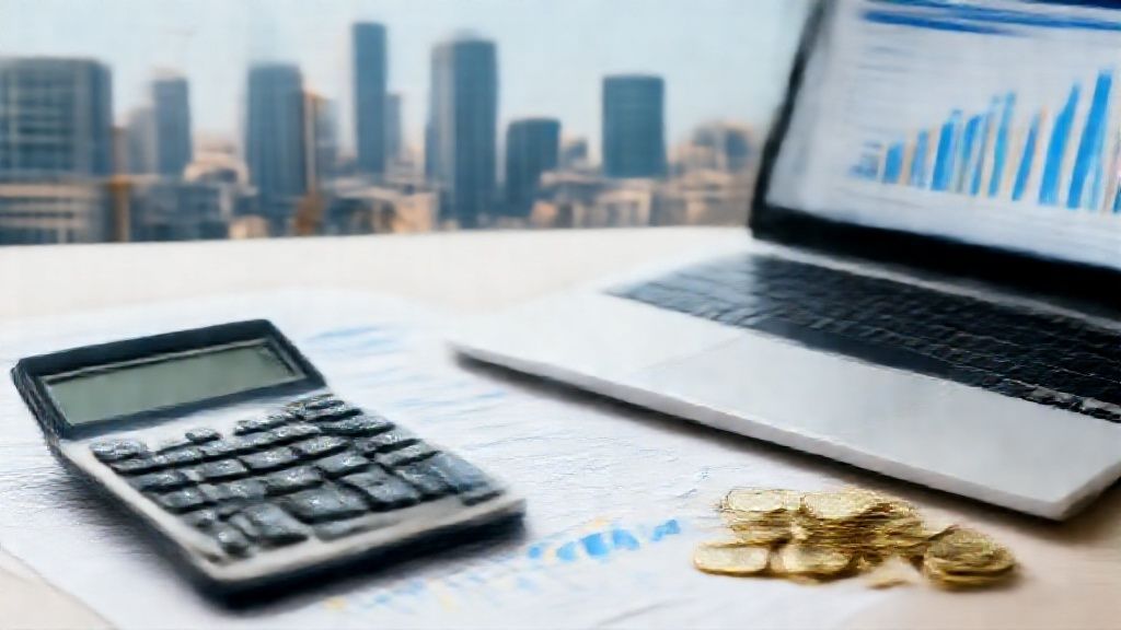 Commercial real estate investor using DSCR loan calculator with financial charts