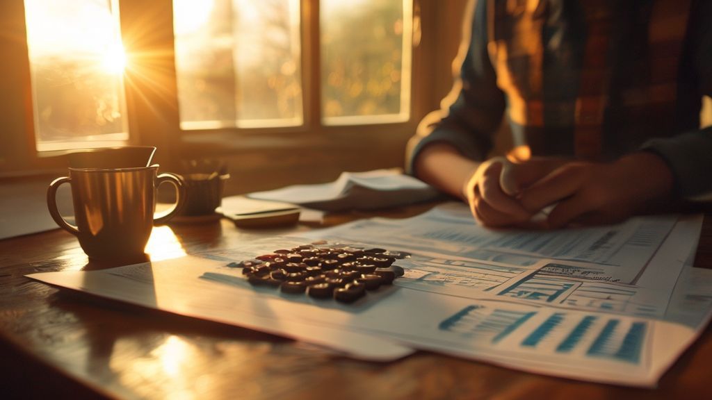 Early mortgage payoff calculator on desk with financial documents