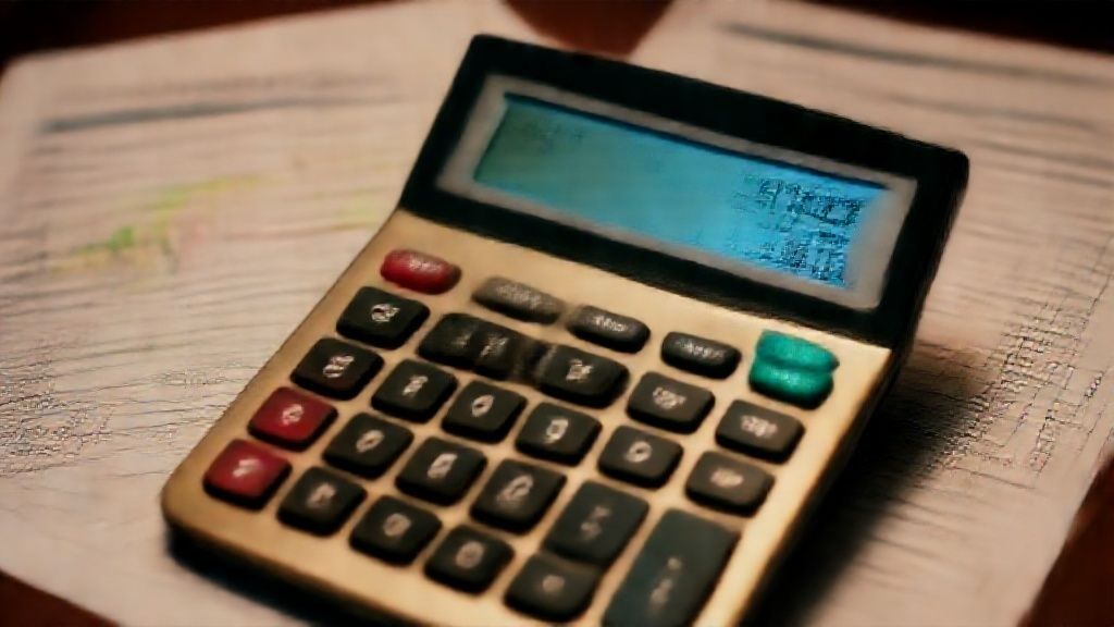 Movie theater box office with profit calculator showing film revenue calculations and financial charts