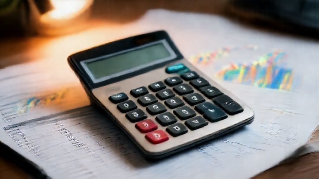 Professional operating profit calculator with financial charts overlay