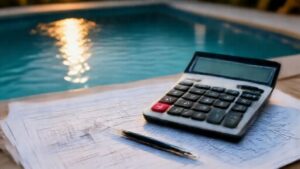 Pool loan calculator estimating financing costs on construction documents