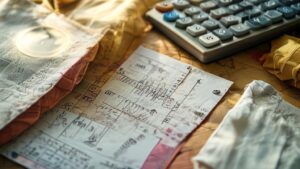 Fabric swatches and calculator for quilt cost estimation