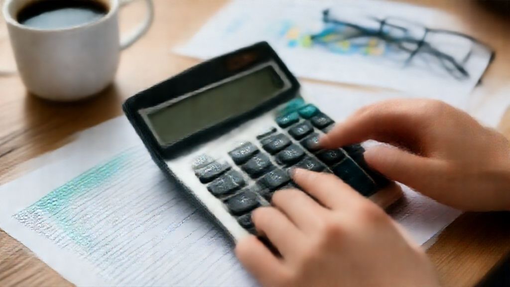 Financial professional operating reverse tax calculator with documents