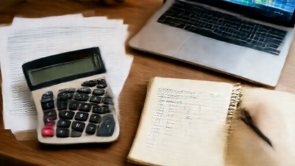 S-Corp savings calculator and tax documents on wooden desk