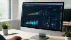 Business turnover profit calculator interface showing revenue and profit metrics on computer screen