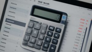 Calculator showing weighted average interest rate calculation with multiple loan inputs and results display